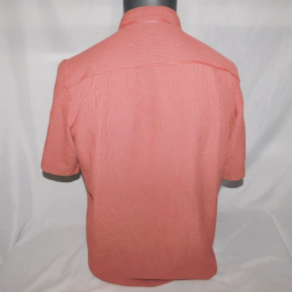 The North Face Mens M Red White Plaid Check Button Front short sleeve Shirt - Picture 7 of 10